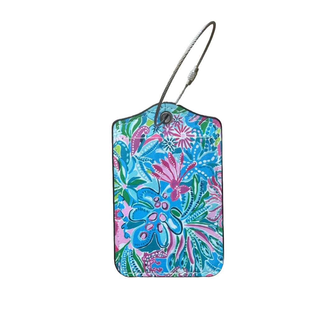 Luggage Tag- Floral Collection Blue & Pink