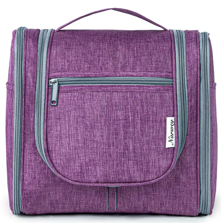 WANDF Large Hanging Toiletry Bag With Handle Purple