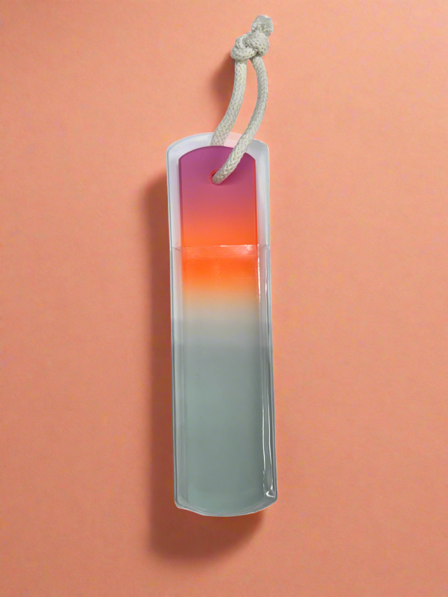 Czech Crystal Spa Bar Nail File with Rope Pink Orange