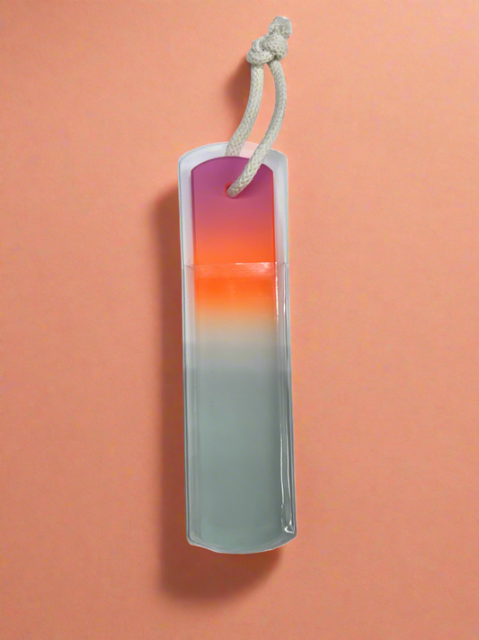 Czech Crystal Spa Bar Nail File with Rope Pink Orange