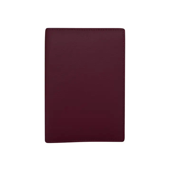 ili New York RFID Leather Passport Wallet- 6753 Eggplant