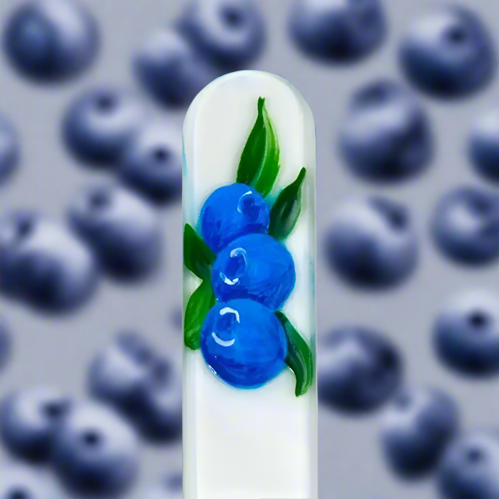 Czech Crystal Nail File- Size Medium- Hand Painted Collection Blueberry