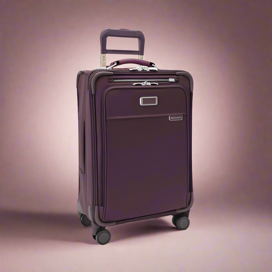 Briggs & Riley Baseline Essential 22" Carry-On Softside Spinner with Suiter (Free Monogram)- BLU122CXSP Plum