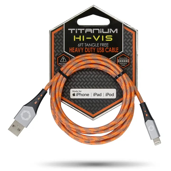 Celltronix Titanium 6' Fast Charging Usb To Lightning Cable Orange