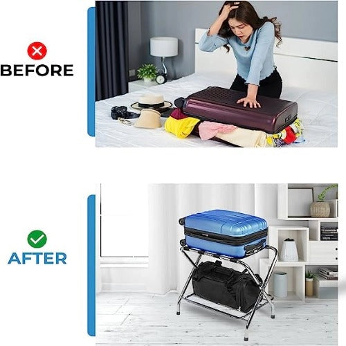 Ustech 2-Tier X-Shaped Luggage Rack - In-Store Pickup Only