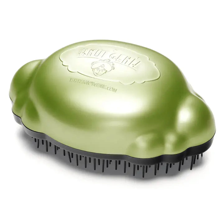 Knot Genie- Teeny Genie Travel Hair Brush Leaves of Green