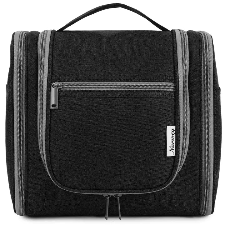 WANDF Large Hanging Toiletry Bag With Handle Black