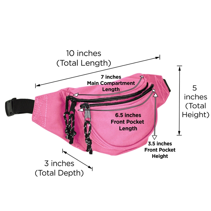 Dalix Fanny Pack with 3 Pockets Traveling Concealment Pouch