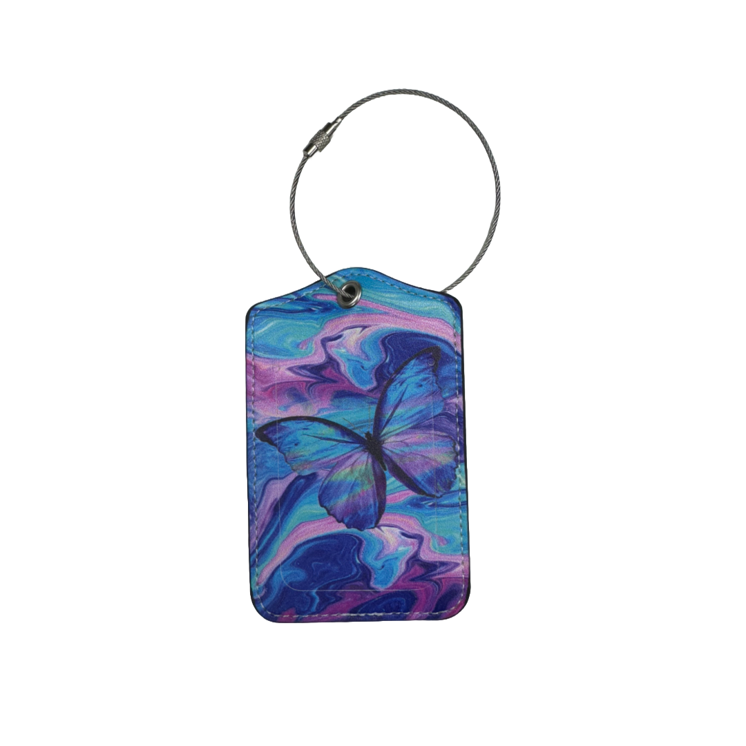 Luggage Tag- Butterflies Butterfly Blue & Purple