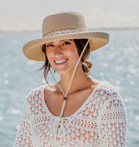 Wallaroo Packable Hat- Stevie UPF 50+ Camel Medium