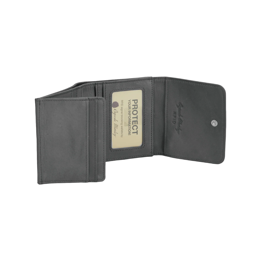 Osgoode Marley Leather RFID Zippered Mini Wallet- 1254 Black