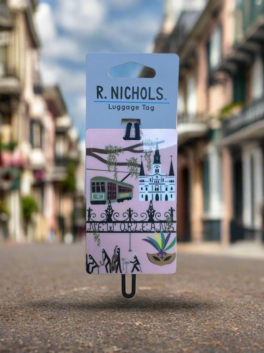 R. NICHOLS Placard Luggage Tag New Orleans