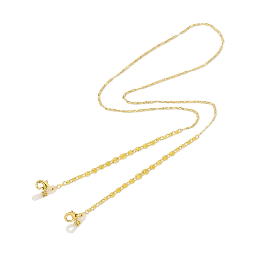 Eyeglass/Sunglass/Mask Chain Holder- Cubic Zirconia Topaz