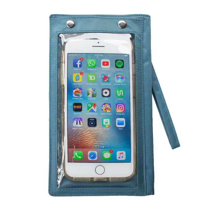 Big Skinny RFID Super Myphone cellphone bag/credit card wallet Teal