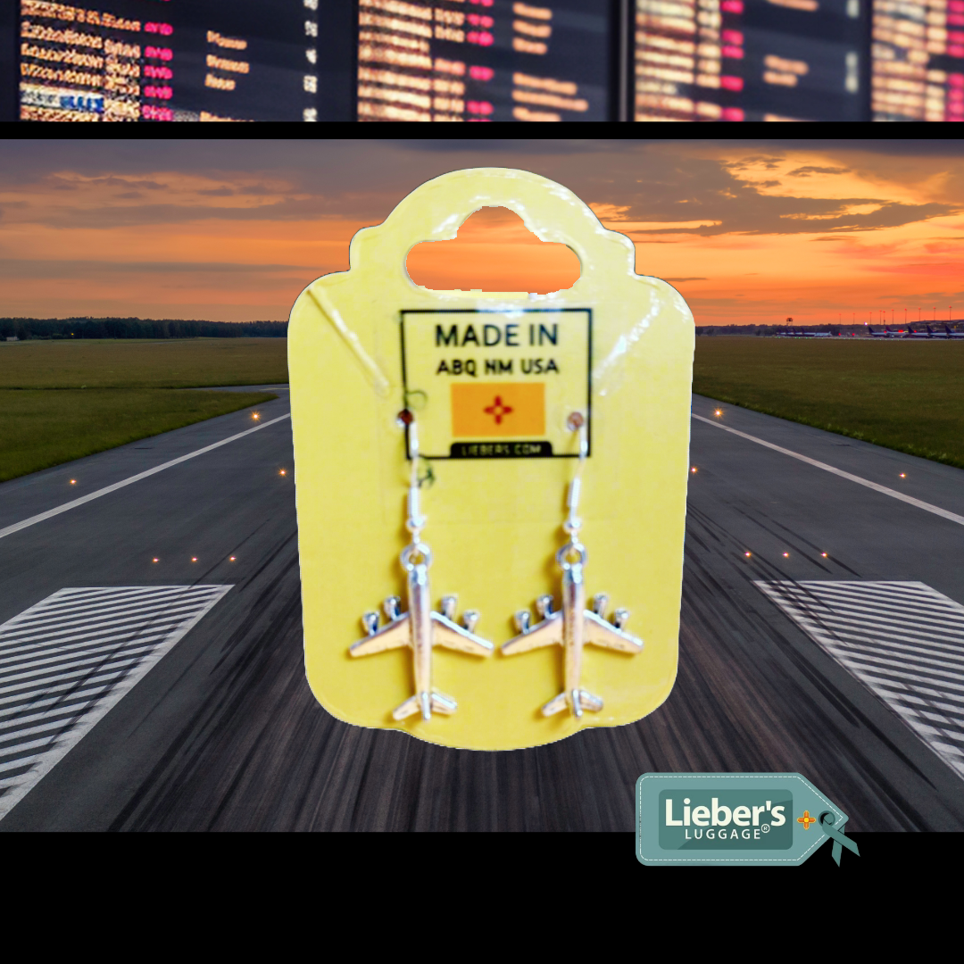 Lieber's Luggage® Lab- Earrings Handcrafted in ABQ NM Airplane