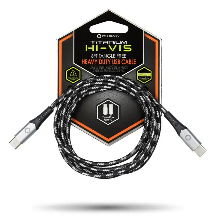 Celltronix Titanium 6' Fast Charging Type-C To Type-C Black