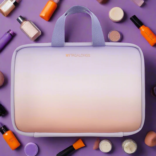 MYTAGALONGS The Hanging Toiletry Case Lavender & Orange Gradient