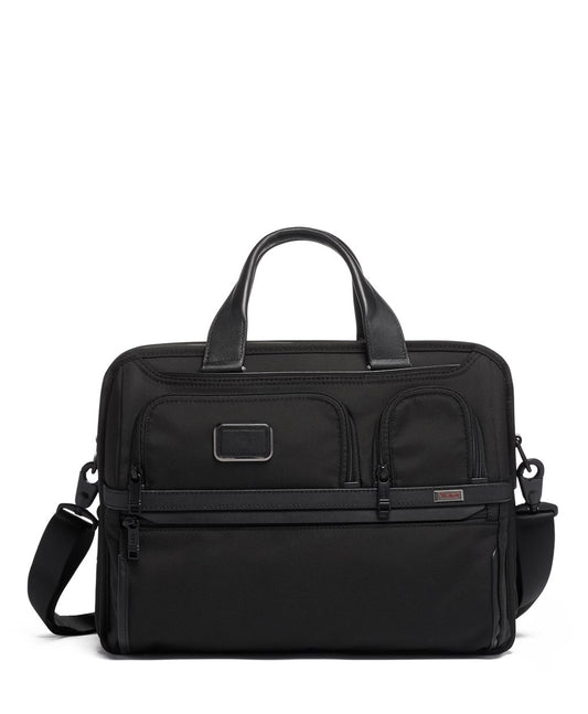 On Sale- TUMI ALPHA Expandable Organizer Laptop Zippered Brief Black