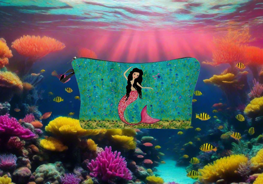Zippered Pouch - Mermaid Mermaid- Turquoise