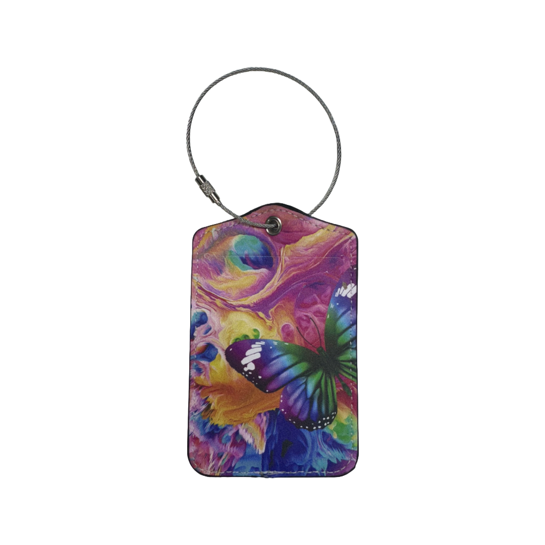 Luggage Tag- Butterflies Butterfly Neon