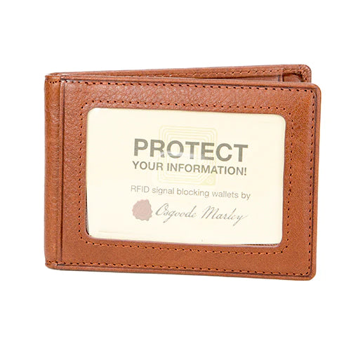 Osgoode Marley RFID Money Clip Leather Wallet- 1210 Brown Brandy
