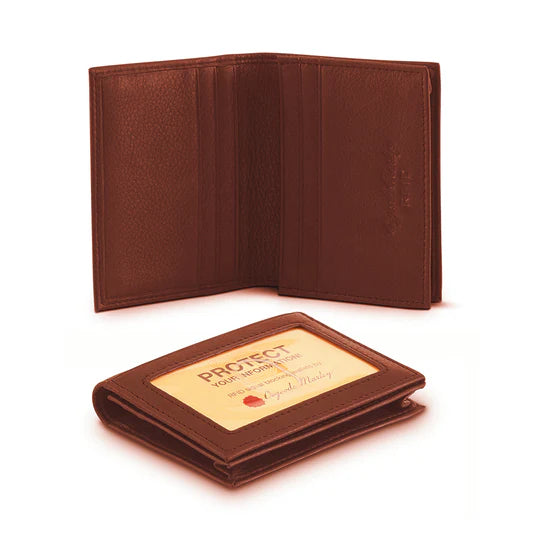 Osgoode Marley RFID Leather Gusset Card Case Wallet with ID Compartment Brandy