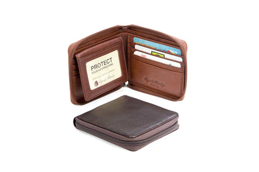 Osgoode Marley RFID Passcase Leather Zippered Wallet- 1225 Espresso