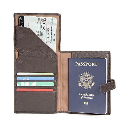 Osgoode Marley Passport/Ticket Leather Wallet- 1246 Espresso