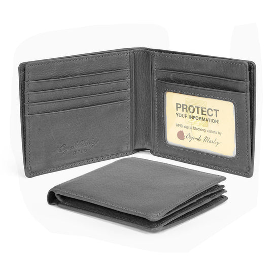 Osgoode Marley Leather RFID 15 Card Pocket Billfold Wallet- 1255 Black