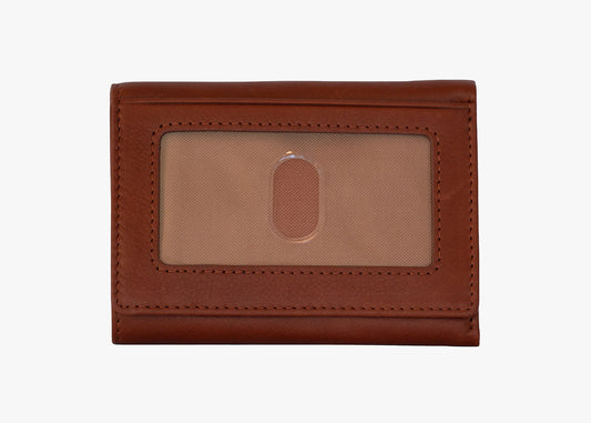 Osgoode Marley Leather RFID ID Trifold w/ Zipper Brandy