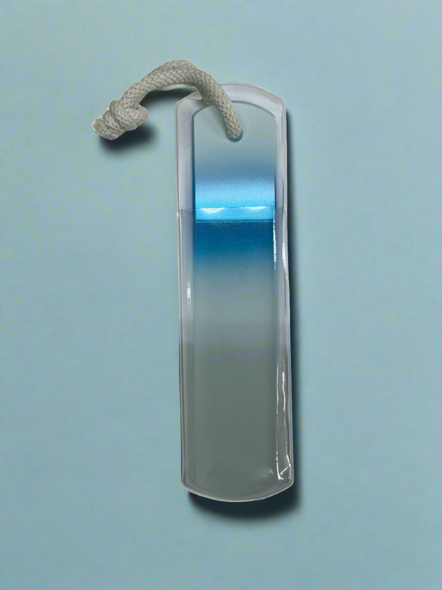 Czech Crystal Spa Bar Nail File with Rope White Blue