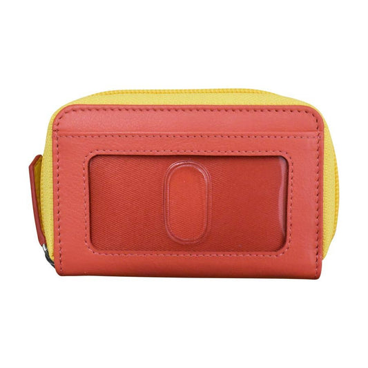 ILI New York 6269 Two Tone Zip Around Wallet/Pouch- 6269 Coral Sunshine