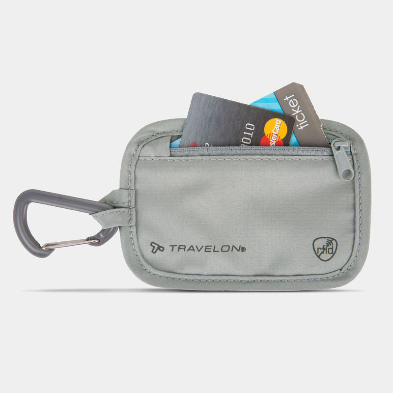 Travelon RFID Blocking Clip Stash Pouch Wallet Grey