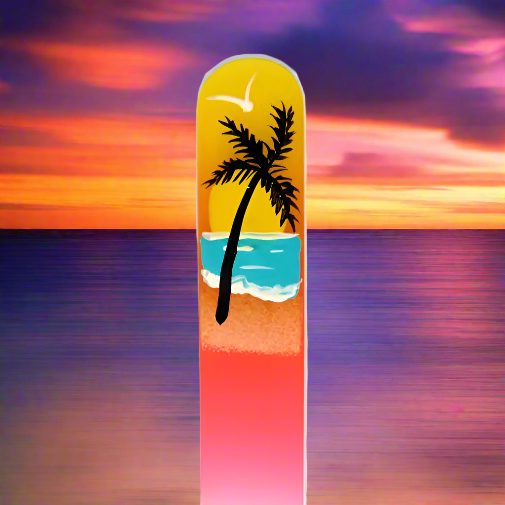 Czech Crystal Nail File - Size Small- Hand Painted Collection Paradise