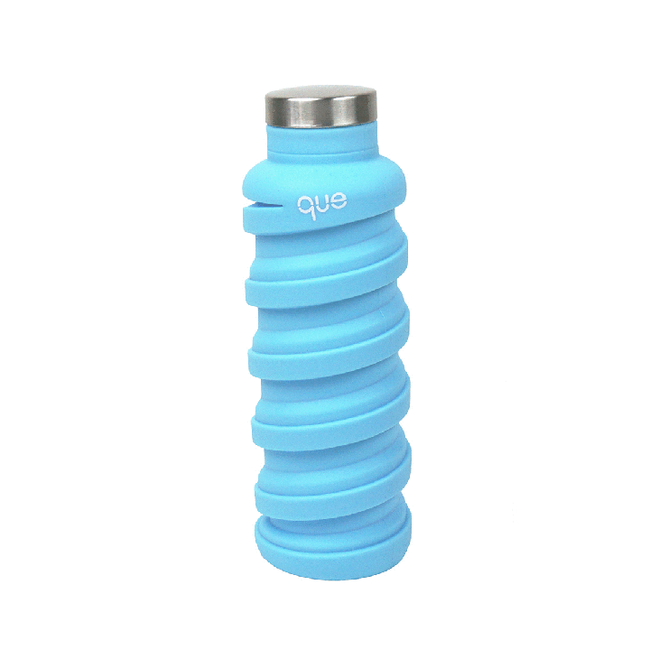 Que Bottle- 20 oz Collapsible Water Bottle Iceberg Blue
