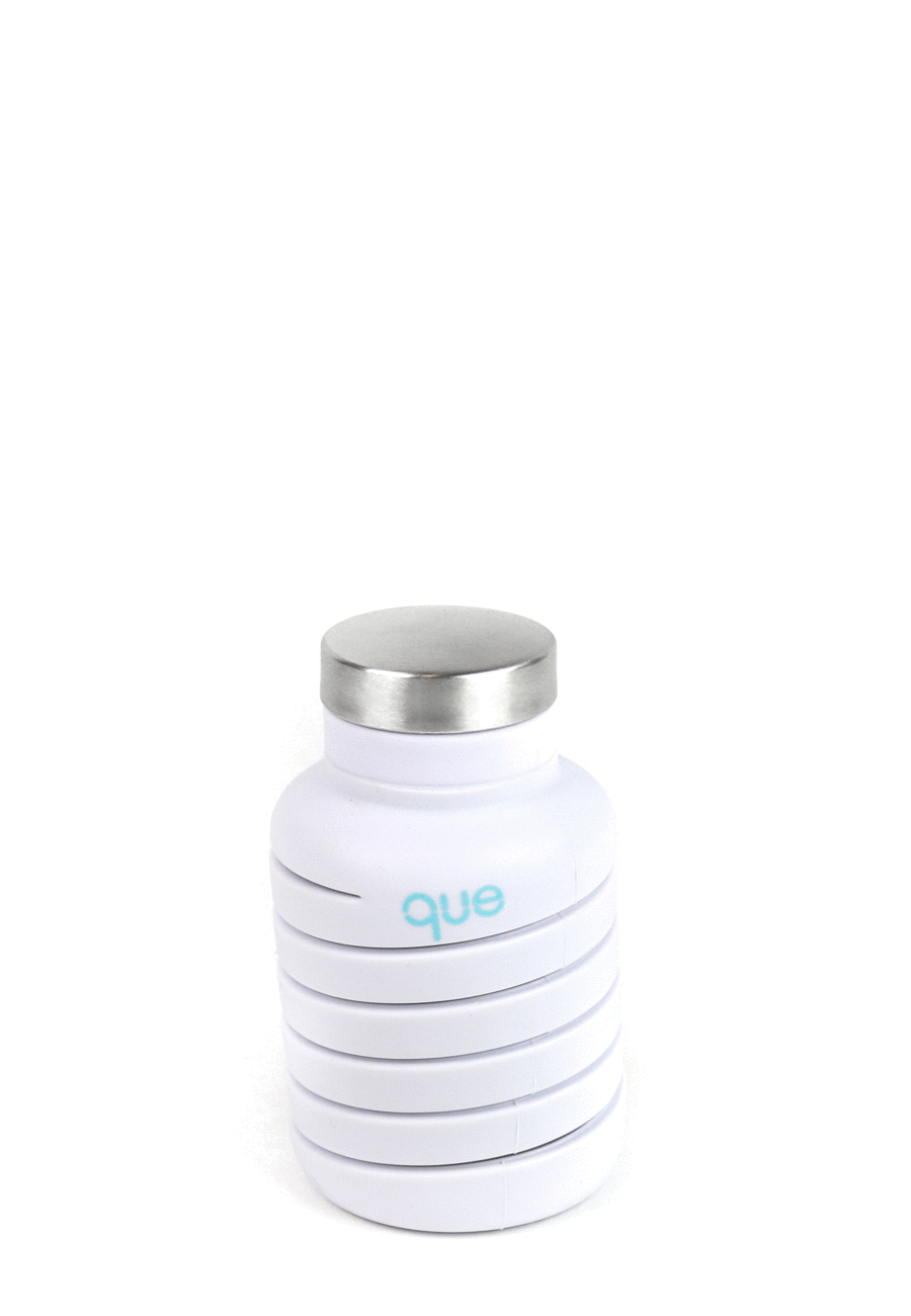 Que Bottle- 20 oz Collapsible Water Bottle Glacier White