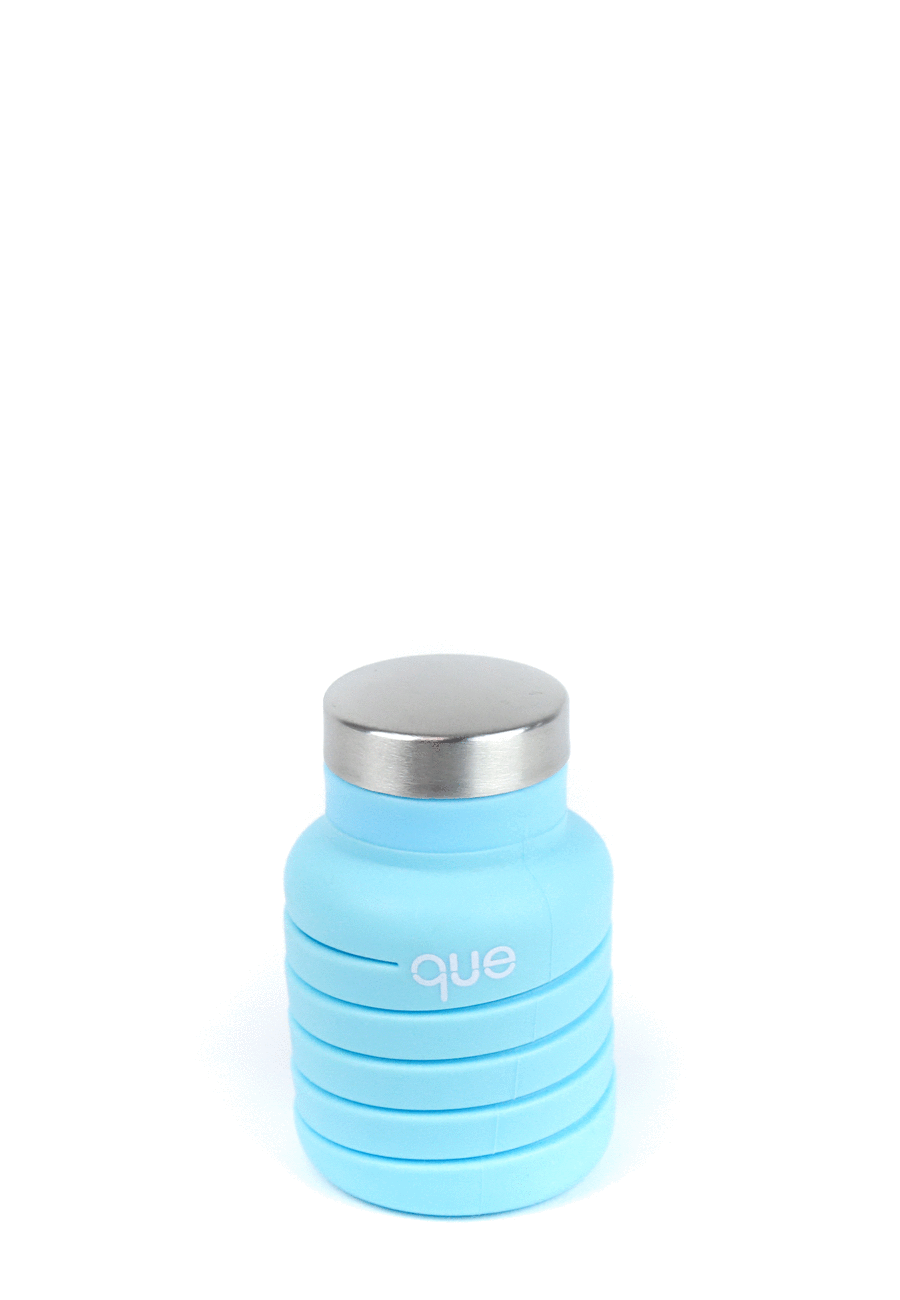 Que Bottle- 12oz Collapsible Water Bottle Iceberg Blue