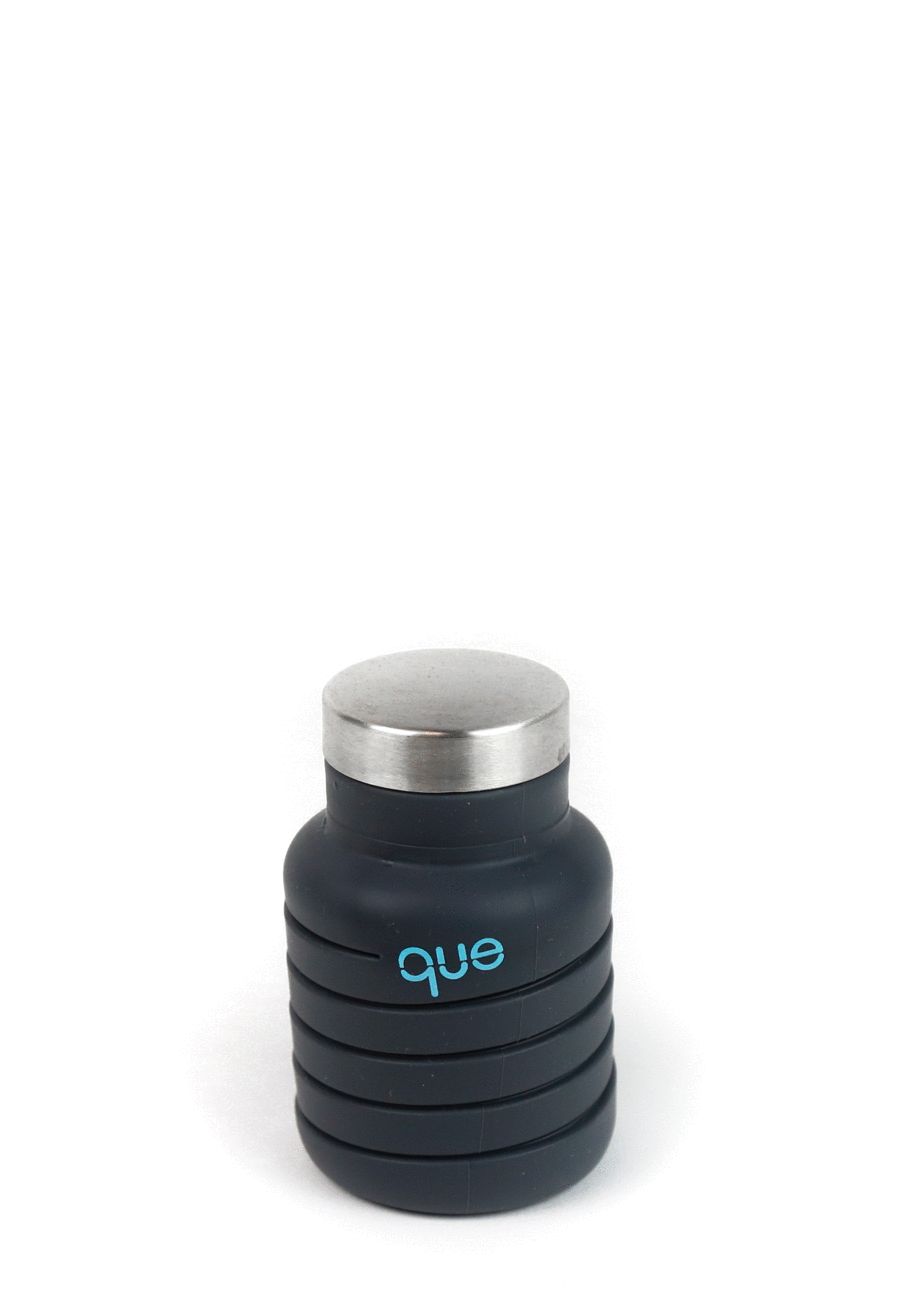 Que Bottle- 12oz Collapsible Water Bottle Metallic Charcoal