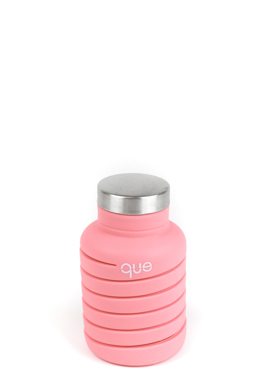 Que Bottle- 20 oz Collapsible Water Bottle Coral Pink