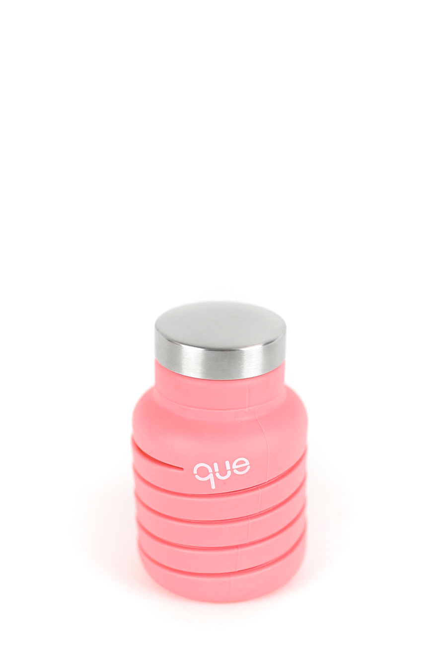 Que Bottle- 12oz Collapsible Water Bottle Coral Pink