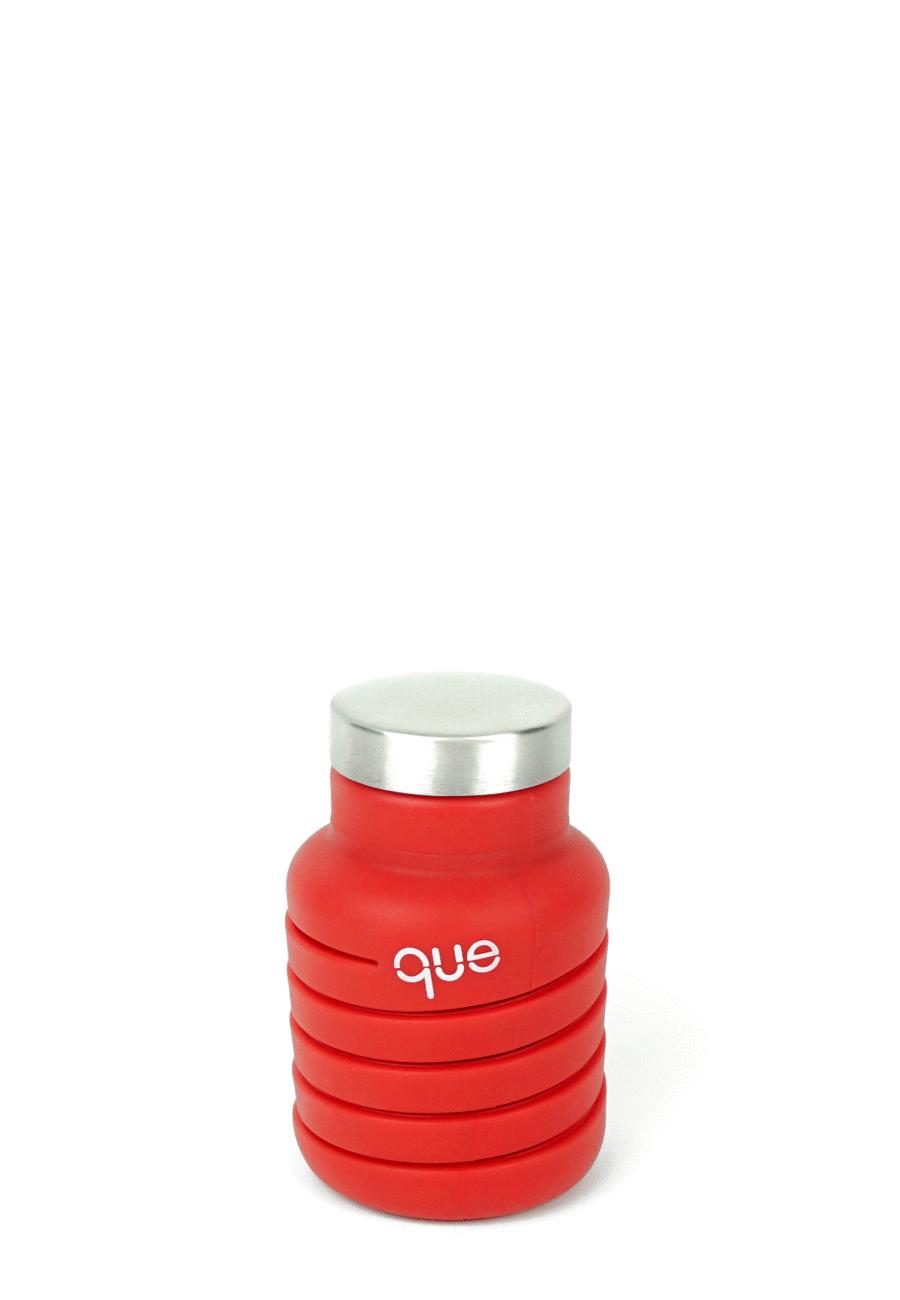 Que Bottle- 12oz Collapsible Water Bottle Bonfire Red