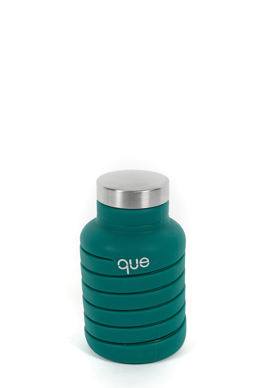 Que Bottle- 20 oz Collapsible Water Bottle Forest Green