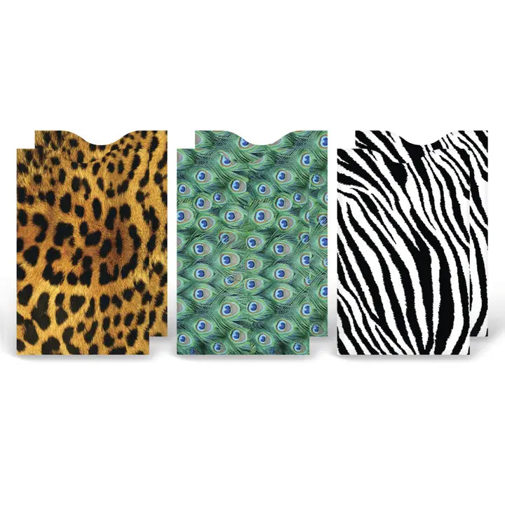 Monarque RFID Protection Card Sleeves - 6 Pack Safari