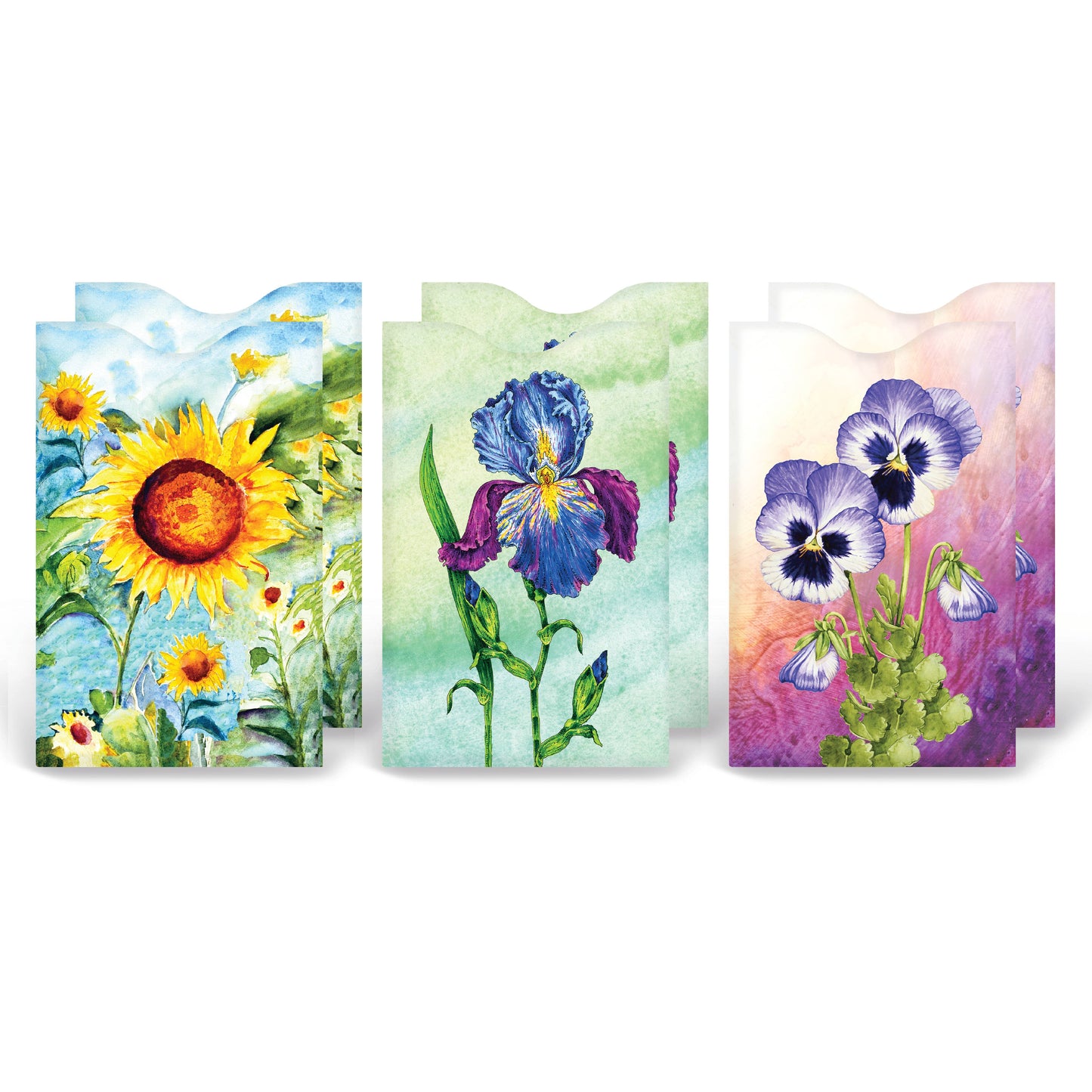 Monarque RFID Protection Card Sleeves - 6 Pack Flowers
