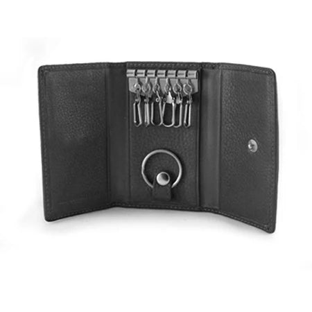 Osgoode Marley 6 Hooked Leather Zipper Key Wallet - 1591 Black