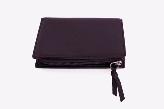 Osgoode Marley Leather RFID Double Snap 5" Wallet w/ Zip Pouch Black