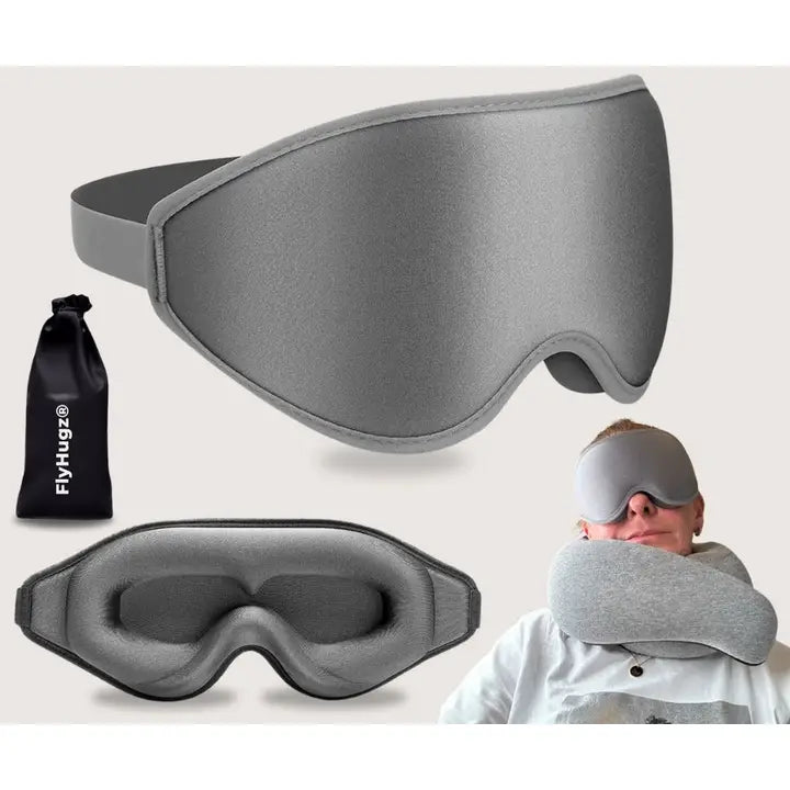 FlyHugz® Premium Sleep Mask Gray