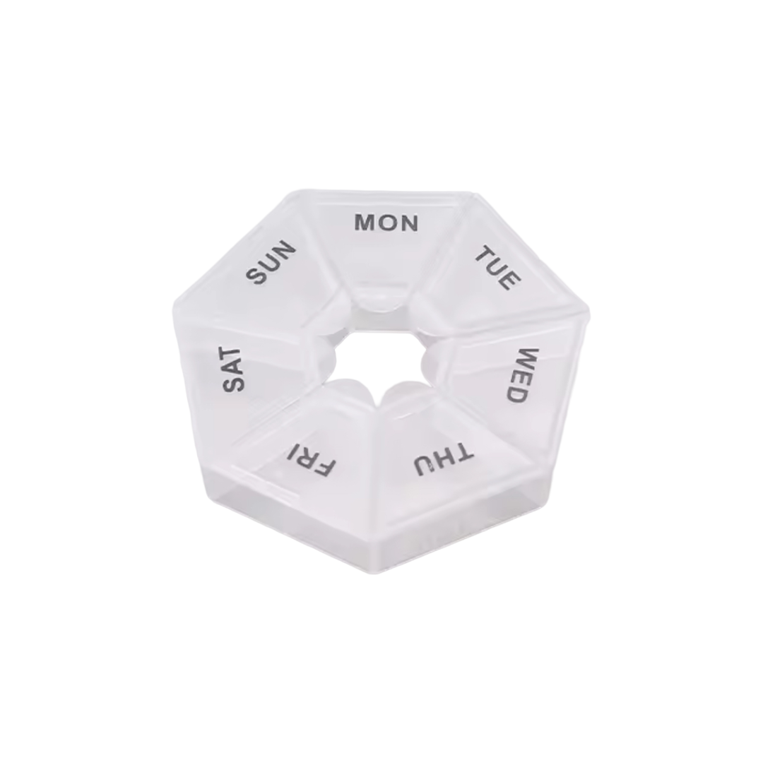 Weekly Pill Organizer - Assorted Colors Clear