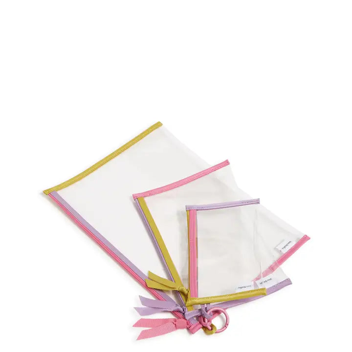Very Bradley 3 Pouch Organizer Set Clear Medley