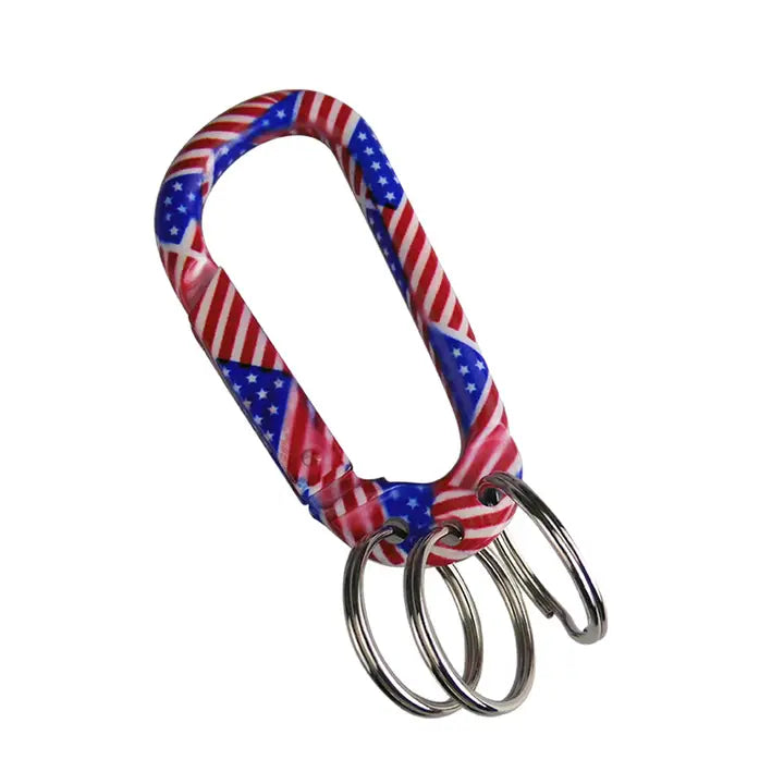 AceCamp Us Flag Carabiner with 3 Keyring USA